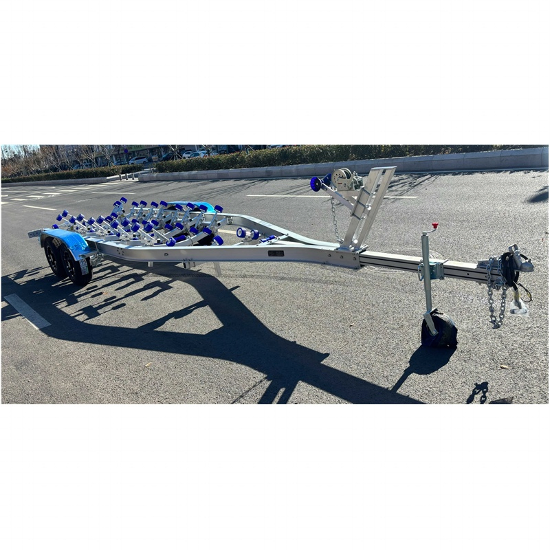 27FT 3.5t Tandem Axle Hydraulic Brake Rollers Style Aluminum Alloy Boat Trailer