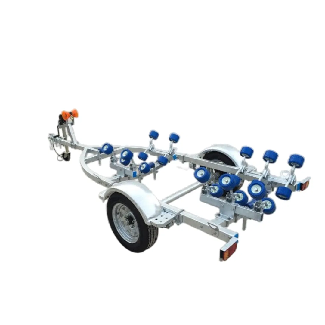 Heavy Duty Silver Boat Trailer for Sailboats with Hydraulic Brake