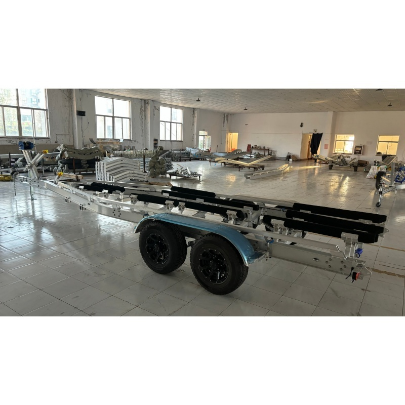 30FT Tandem Axle Wooden Bunks Disc Brakes Aluminum Boat Trailer