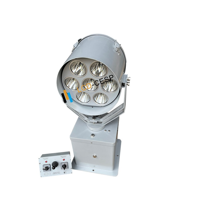 80-350W High-Output Marine Ship LED Spotlight 2deg Focused Beam Angle 1500-6000 Meters Illumination Searchlight IP66/IP67 &IP69K Ribs &amp; Inflatable Boats