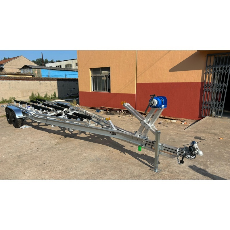 30FT Tandem Axle Wooden Bunks Disc Brakes Aluminum Boat Trailer