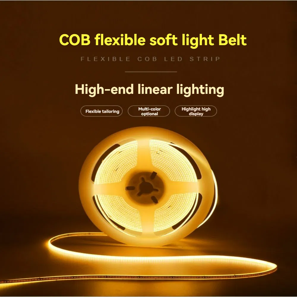 12V Ultra-Bright COB LED Tape 6000K Cool White IP20 for RV Marine Boat Interior Lighting Waterproof