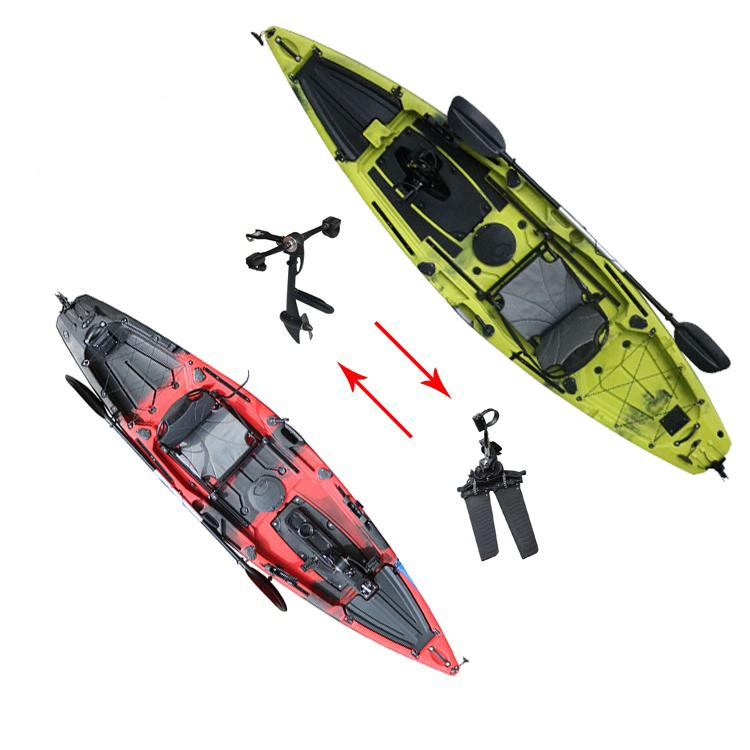 Wholesale Unique Deisgn 12 FT Propeller and Fin Pedal Fishing Kayak with Dual Pedal Drive System