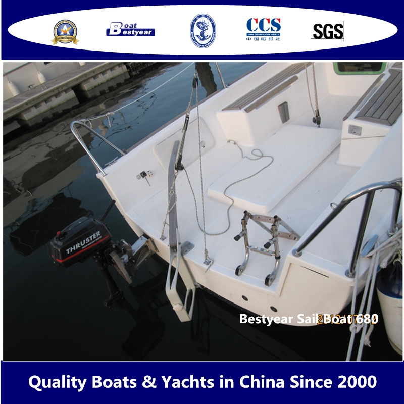 Bestyear 6.8m Fiberglass Sport Sail Boat for 10 People