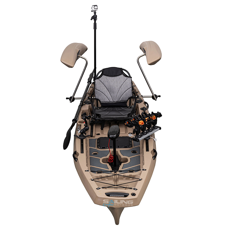 1 Person 2 Piece Sit on Top Fishing Kayak Hard Plastic Modular Two Sectional Canoe Boat with Fin Pedal or Motor