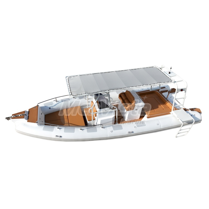 Wholesale 28FT 8.6m Semi-Rigid Motor Fiberglass Hull Rib Orca Inflatable Fishing Speed Boat Yacht with Hard Top