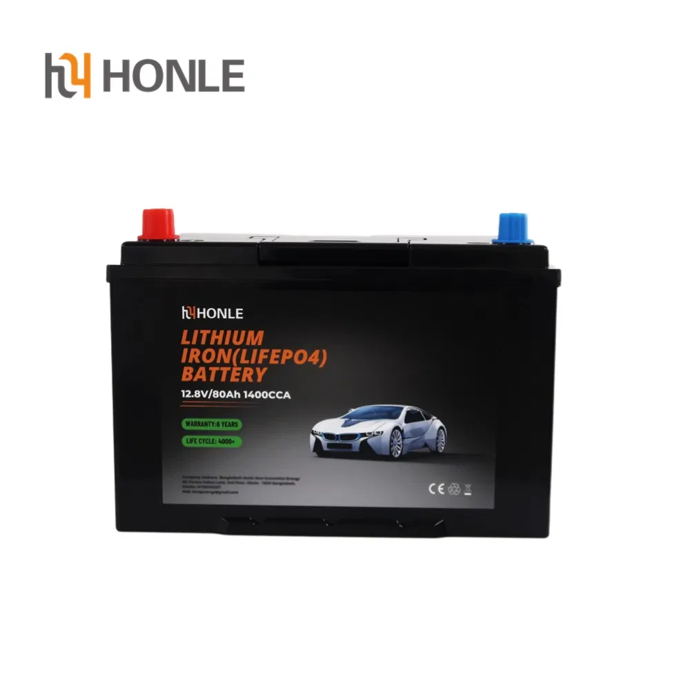 Honle Auto Parts Accesorios Para Coche Deep-Cycle 12.8V 60ah 80ah for Boat Golf LiFePO4 Lithium Battery
