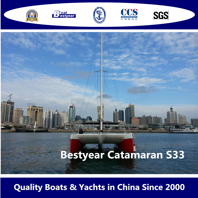 Bestyear 33FT Fiberglass Catamaran Sail Boat for 35 Passengers