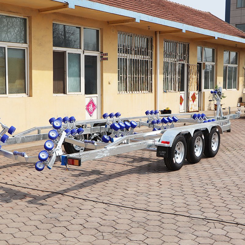10m FRP980dr Triple Axle Boat Trailer for Rubber Boat Rib Boat Sailboat Trailer Catamaran Trailer Bass Boat Trailer