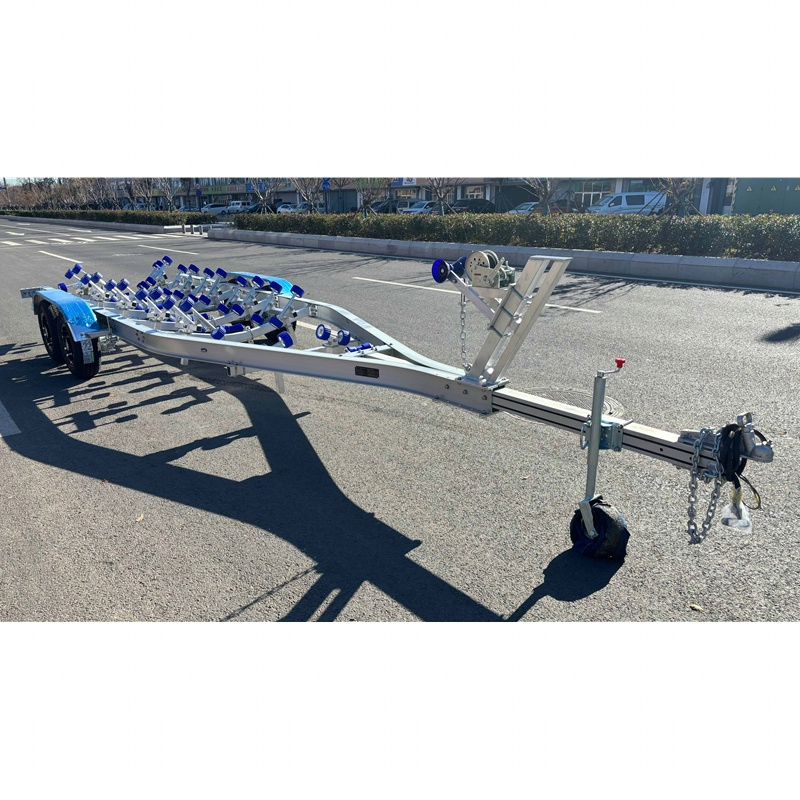 3.5t 8200mm Tandem Axle Hydraulic Brake Rollers Style Aluminum Boat Trailer