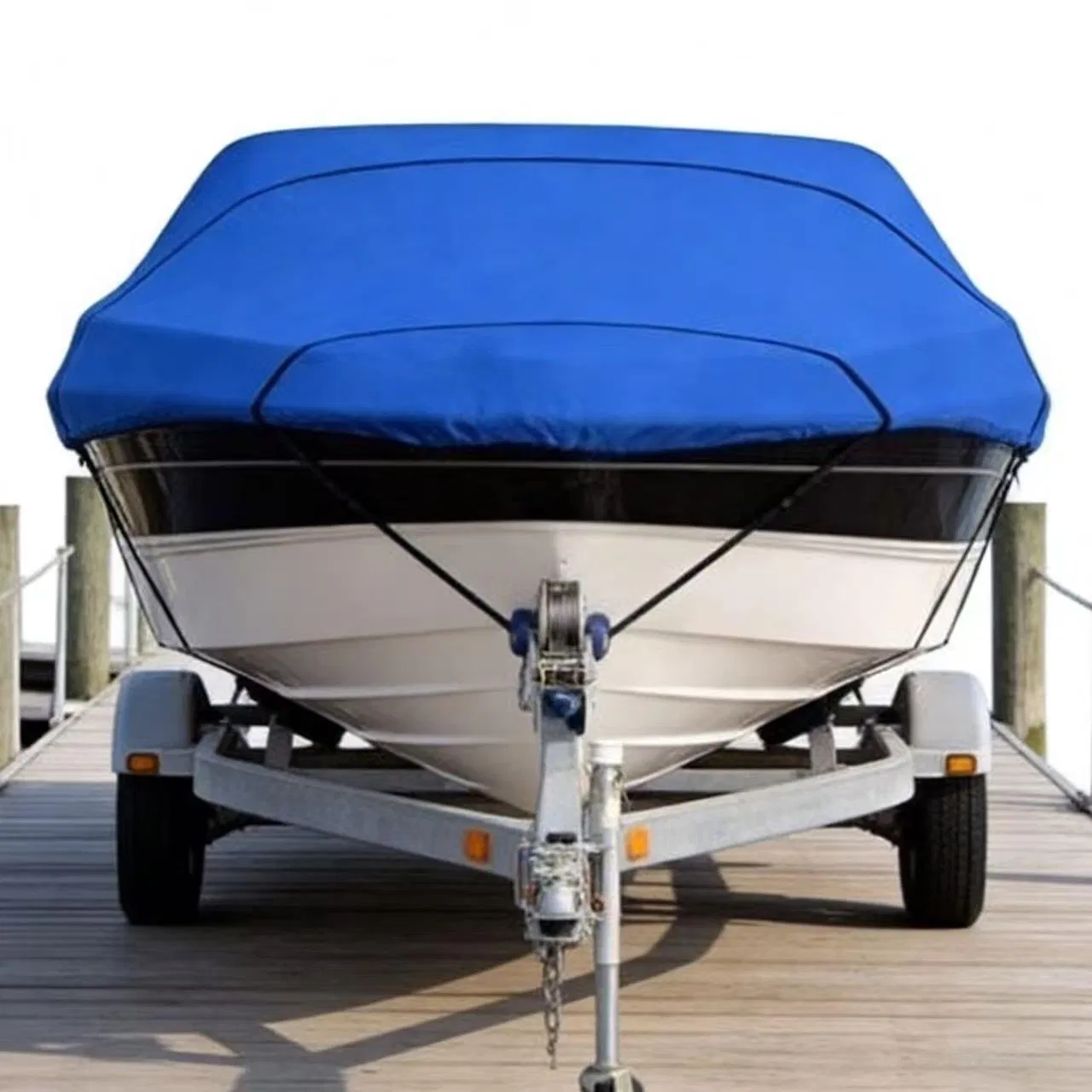 Marine Grade Polyester Oxford Yacht Boat Cover Heavy Duty Waterproof Railerable Cloth V Shape/V-Hull Tri-Hull Runabout