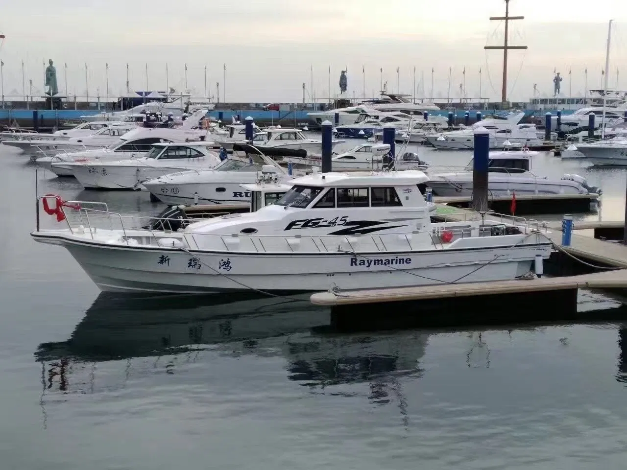 Grandsea 45FT High-Speed Fishing Boat for Sale Inboard Engine Fiberglass Hull