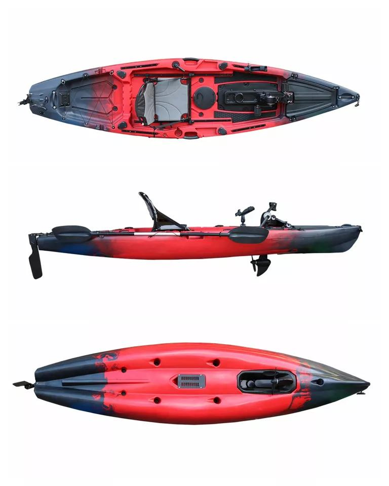 Wholesale Unique Deisgn 12 FT Propeller and Fin Pedal Fishing Kayak with Dual Pedal Drive System
