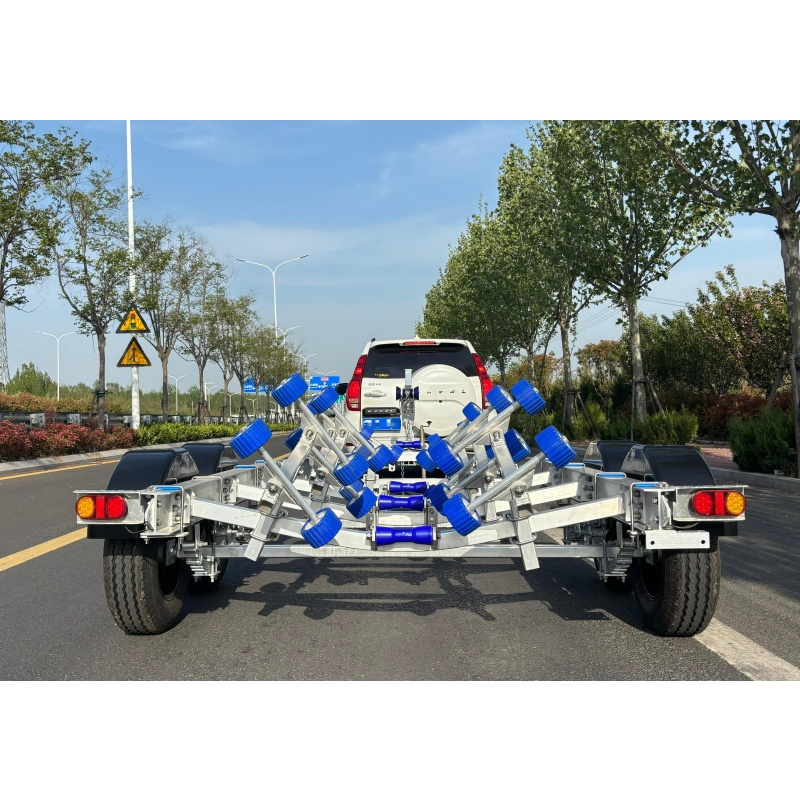 19 FT Aluminum Boat Trailer with Single Axle Wobbly Rollers