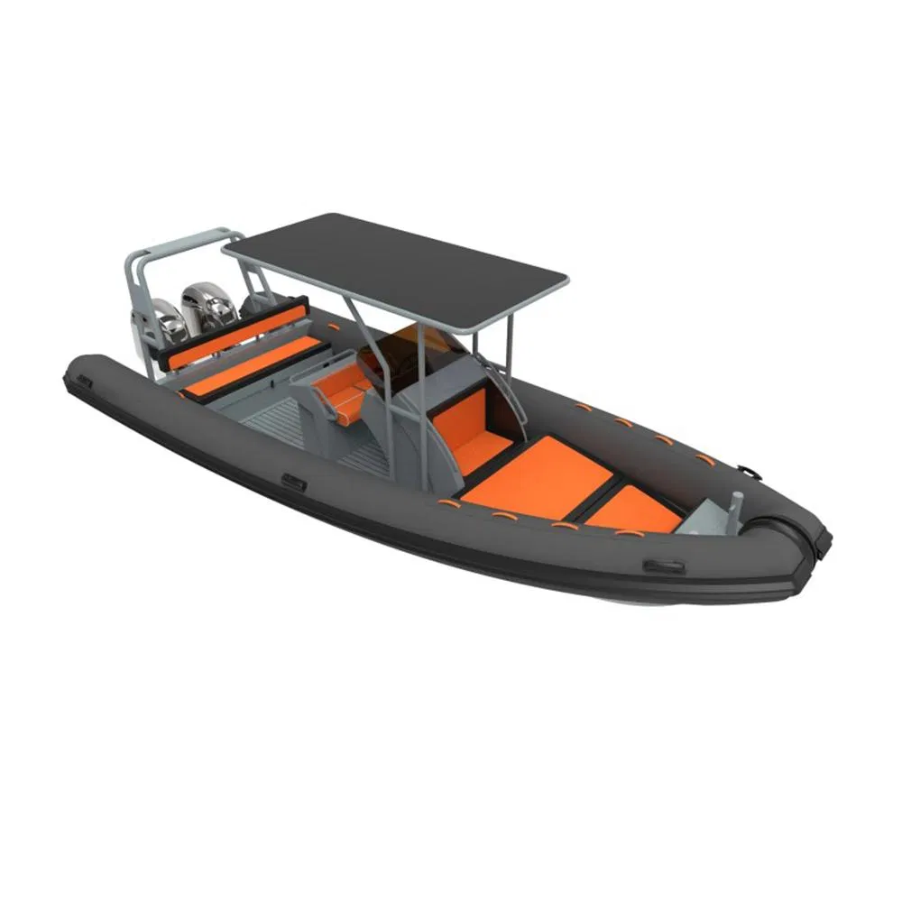 2024 New Products Rhib760 Fiberglass Hull Inflatable Sailing Boat with Outboard Engine