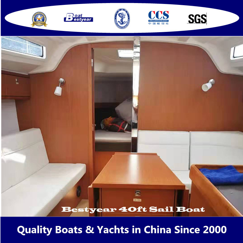 Bestyear 40FT Fiberglss Luxury Sail Boat for 12 Passengers