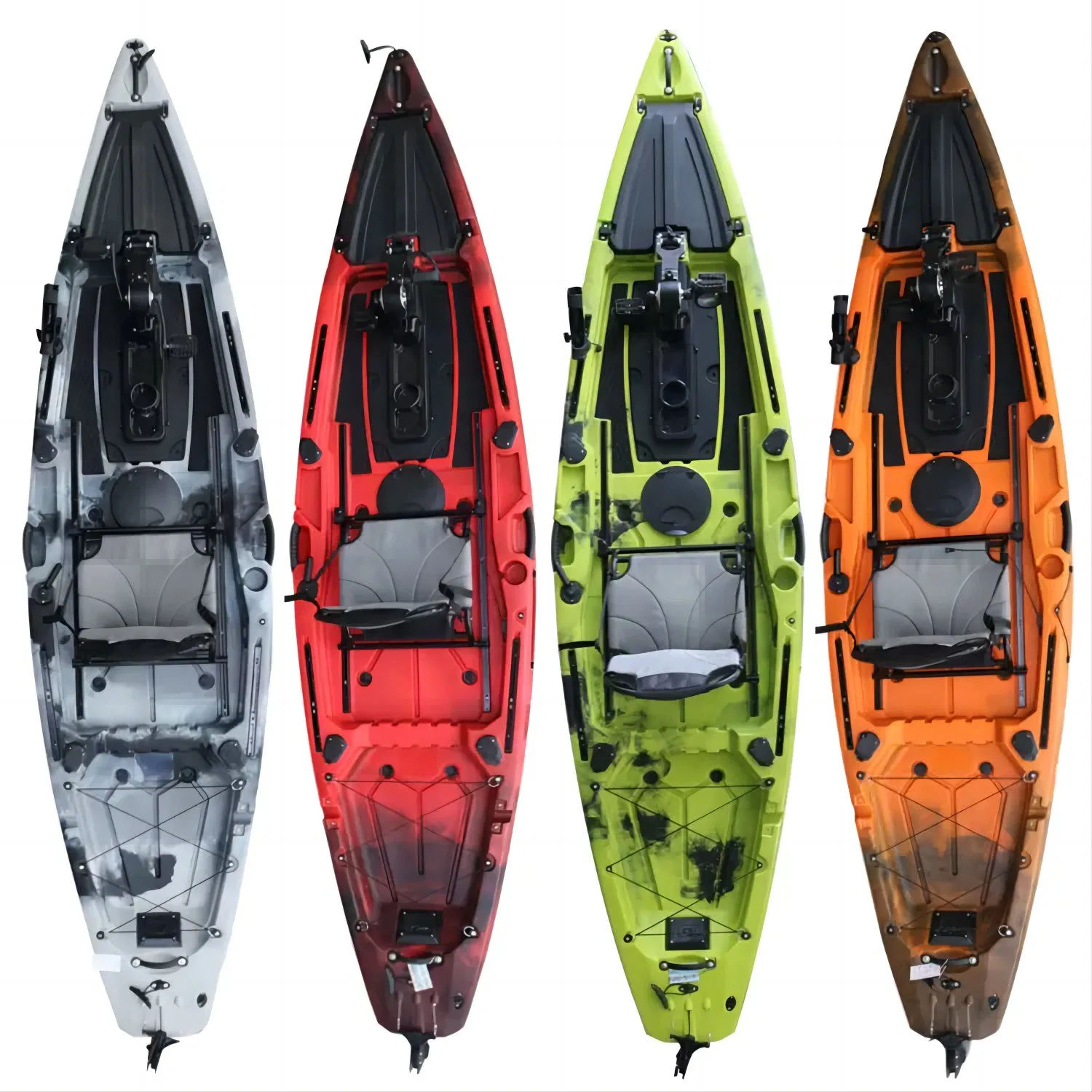 Wholesale Unique Deisgn 12 FT Propeller and Fin Pedal Fishing Kayak with Dual Pedal Drive System