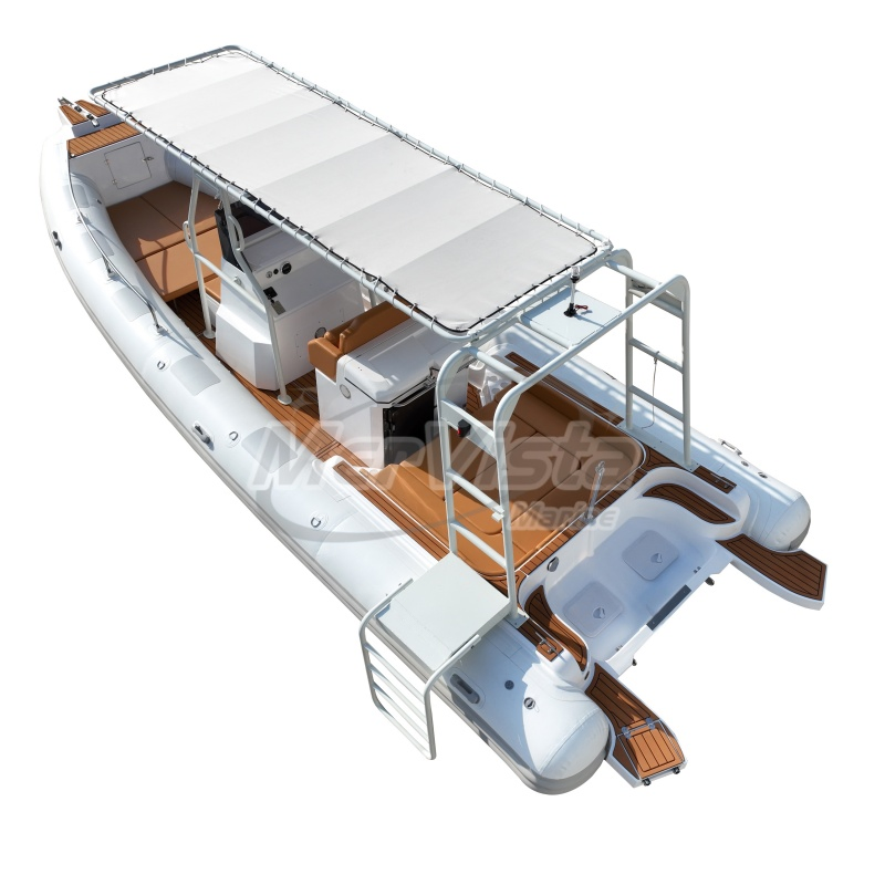 Wholesale 28FT 8.6m Semi-Rigid Motor Fiberglass Hull Rib Orca Inflatable Fishing Speed Boat Yacht with Hard Top