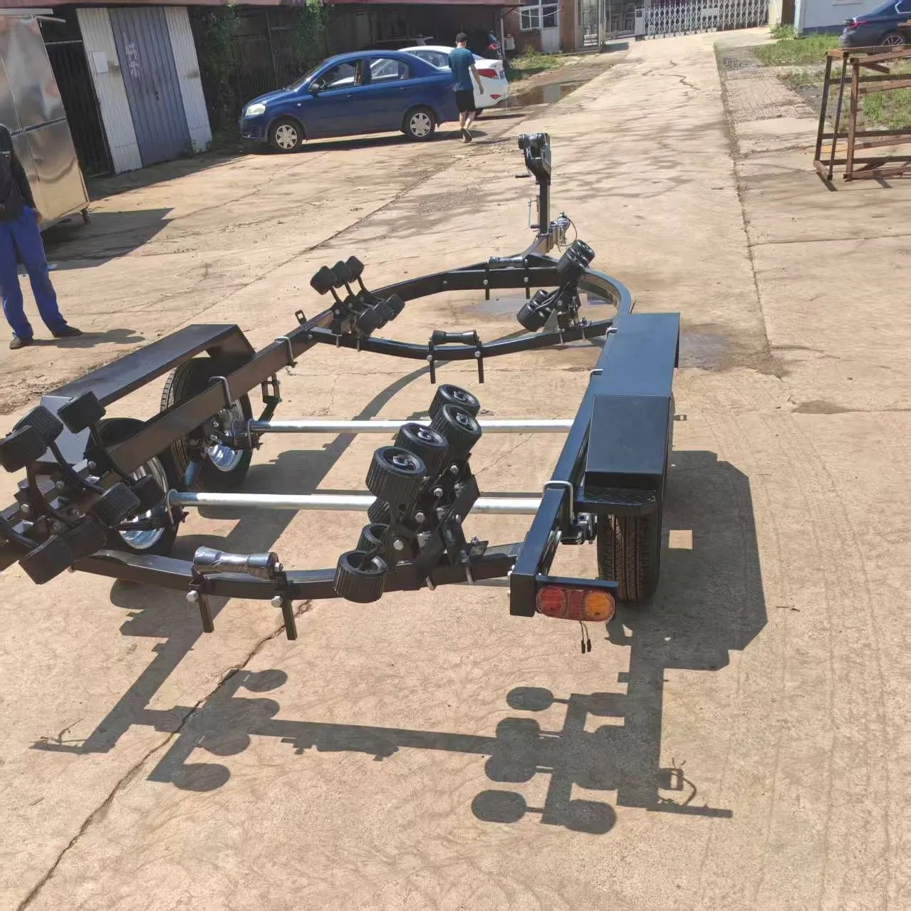6-Meter Black Boat Trailer with Rollers