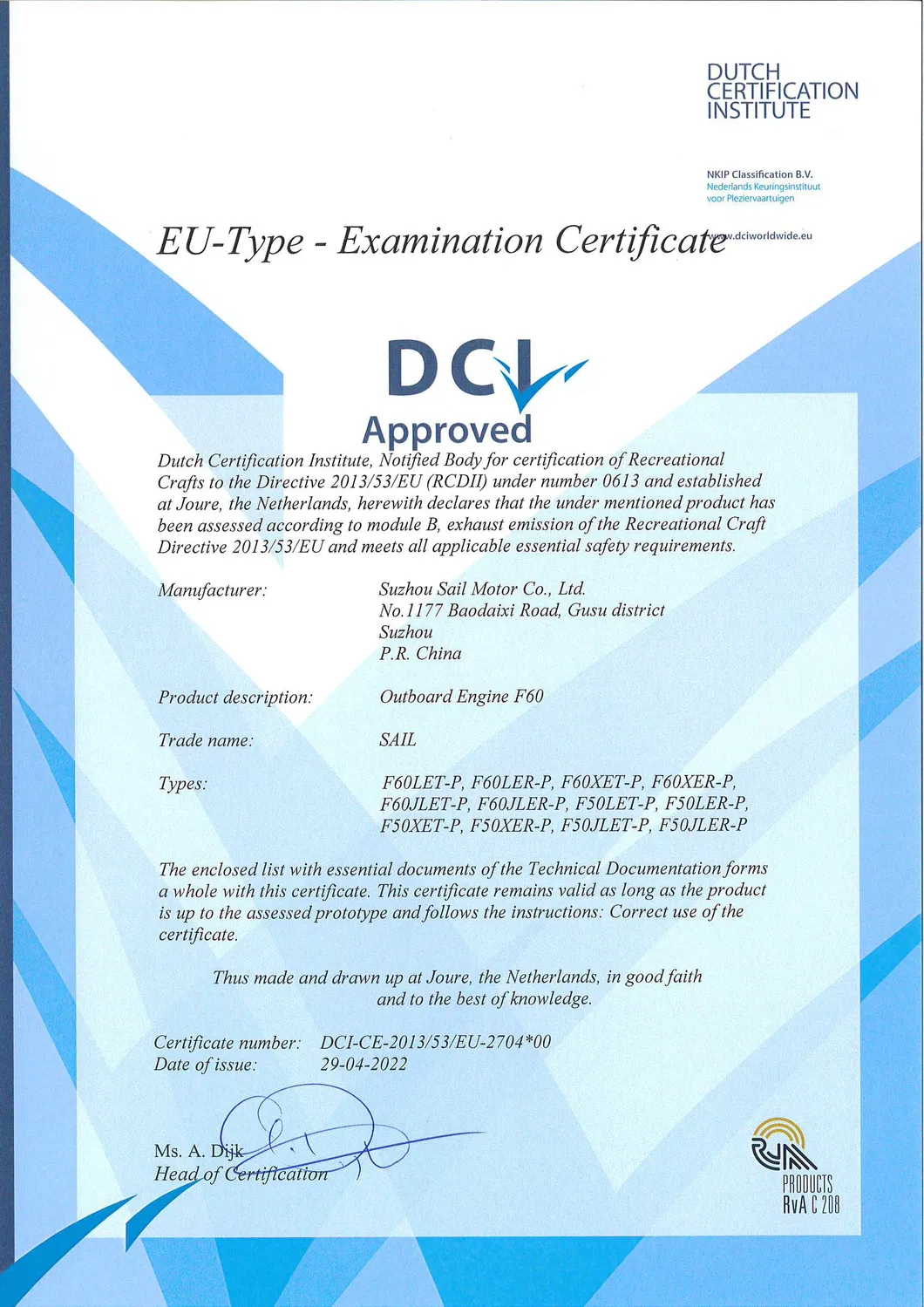 EU Emission Certificate