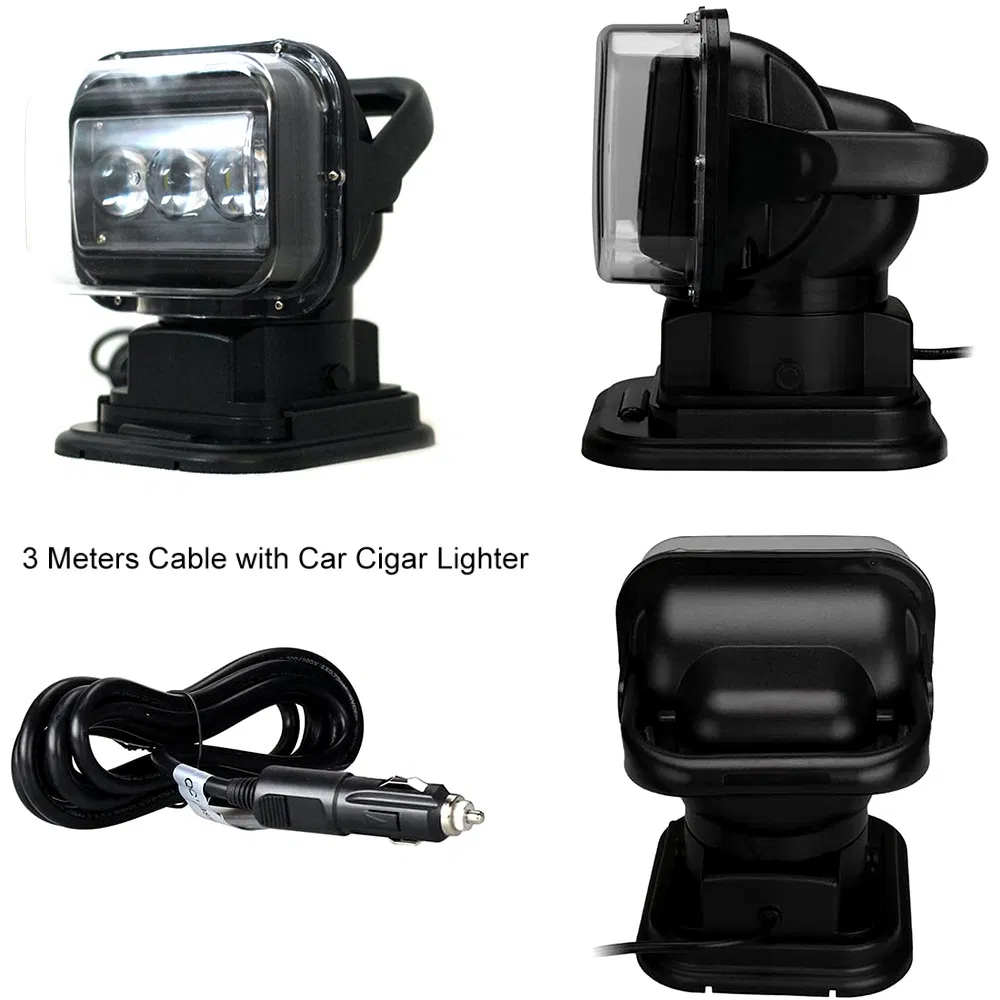 12V 24V 7inch 60W Portable Spot CREE LED Searchlight for Car Truck Boat 4X4, Outdoor Marine Hunting Camping Moving Head Remote Work Search Lighting