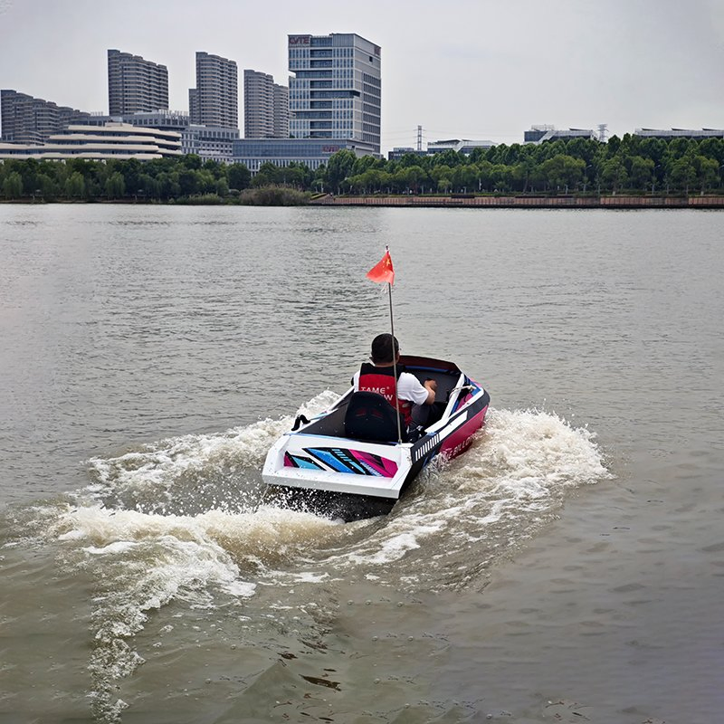 Fiberglass 15kw Aqua Kart Boat Electric Go Kart Racing Jet Ski for Water Adventure