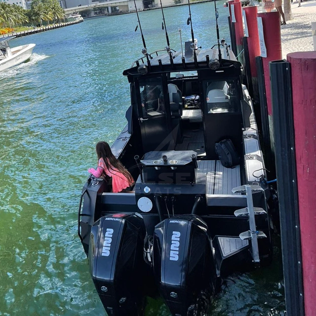 CE Approved 7.5m 24.6FT All-Welded Full Cabin Aluminum/Aluminium Pontoon Speed Fishing Boat