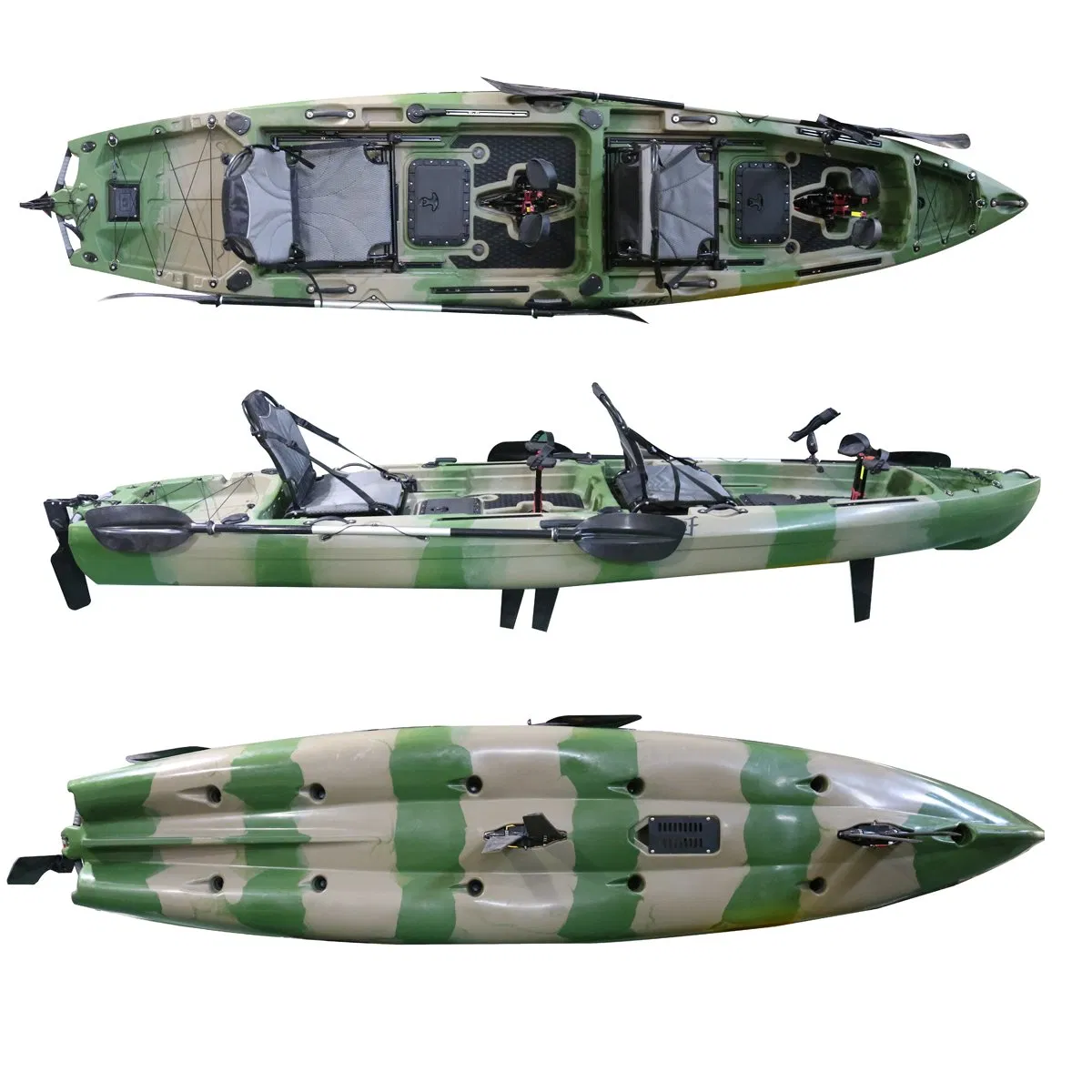 13.5FT Tandem 2 Person Fishing Kayak with Pedal Drive