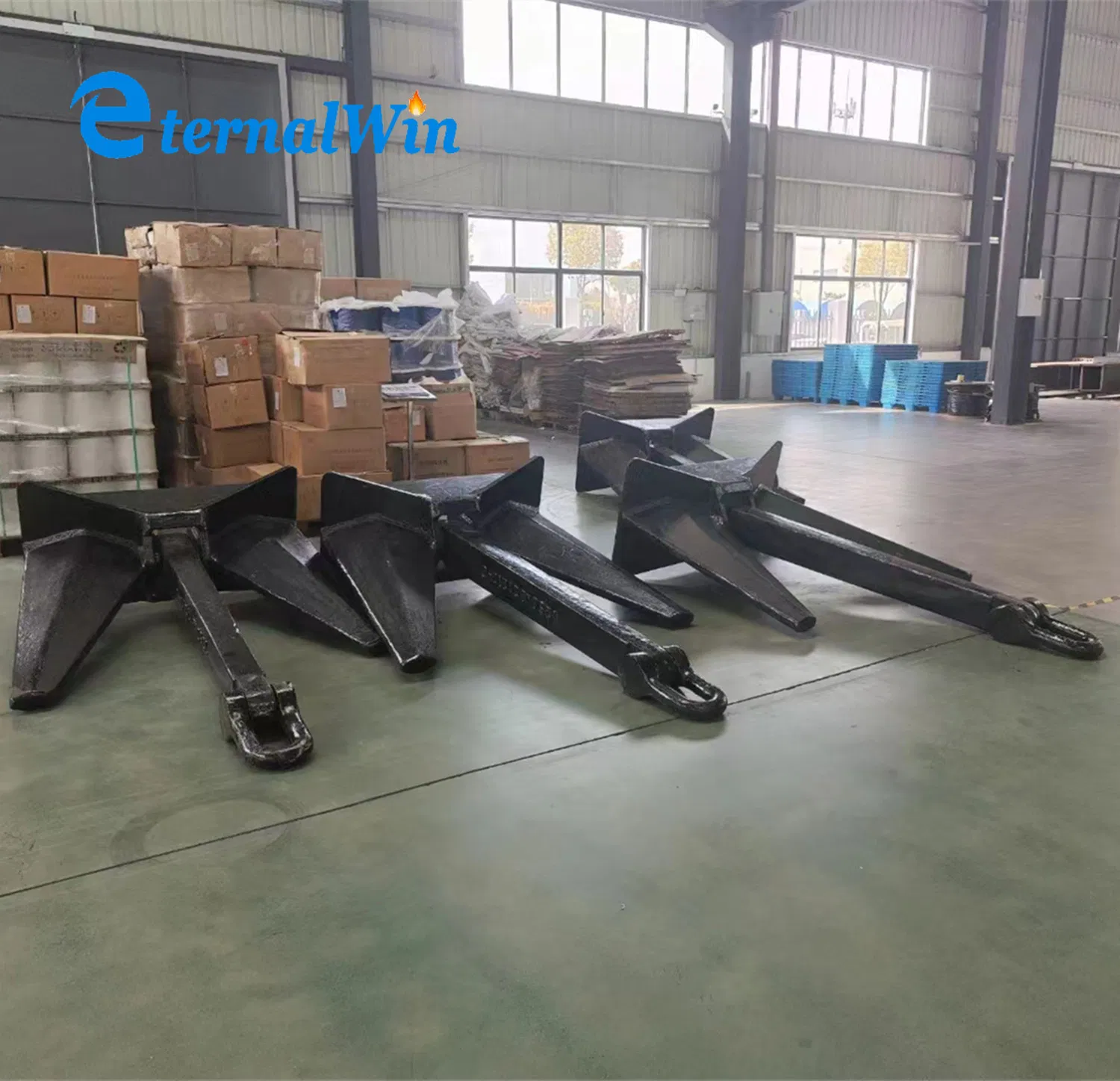 High Holding Power Black Printed Marine Boat Stockless Anchors 150kg to 3000kg Ship Spek Anchor for Sale