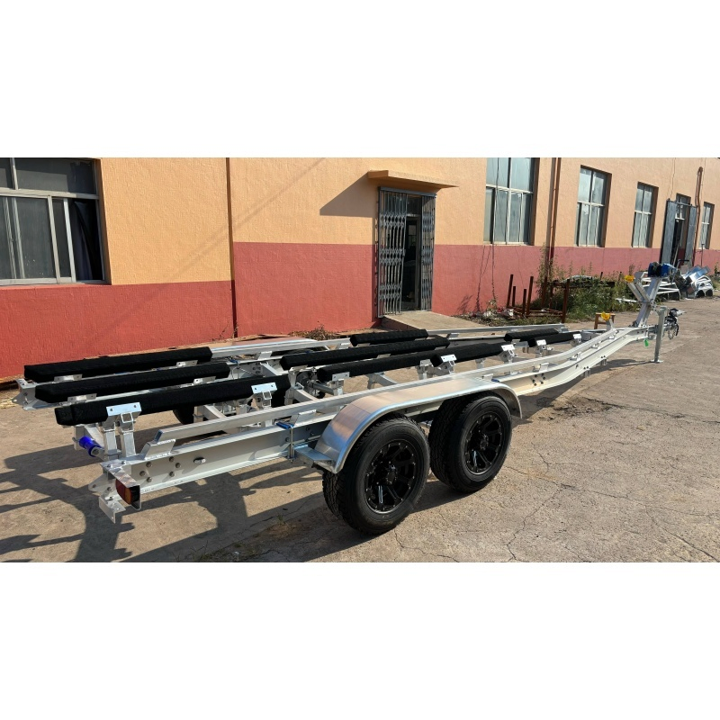 30FT Tandem Axle Wooden Bunks Disc Brakes Aluminum Boat Trailer