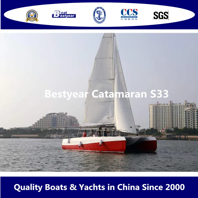 Bestyear 33FT Fiberglass Catamaran Sail Boat for 35 Passengers