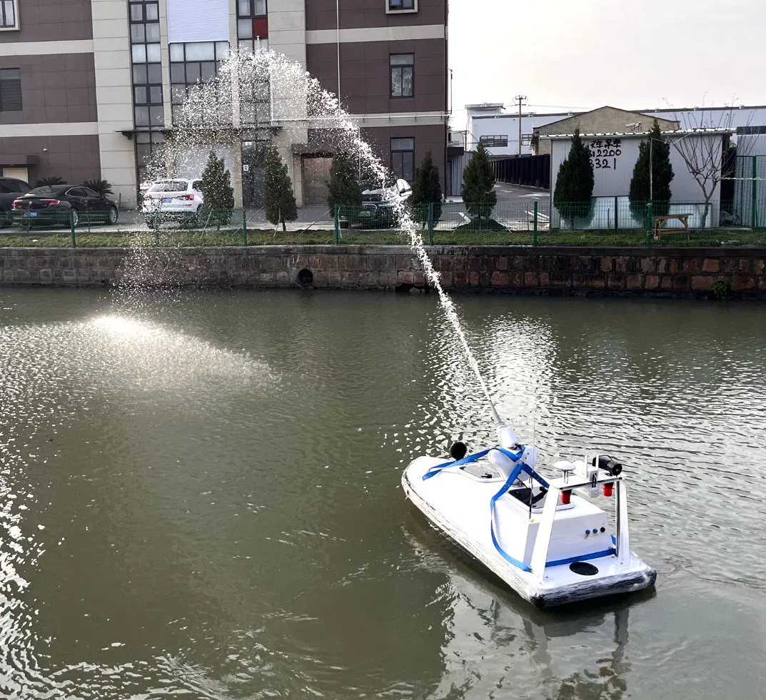 Electric Wireless Unmanned Firefighting Boat Remote Control Fire Fighting Robot Life Saving Equipment