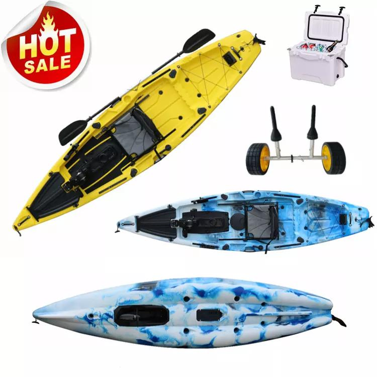 Wholesale Unique Deisgn 12 FT Propeller and Fin Pedal Fishing Kayak with Dual Pedal Drive System