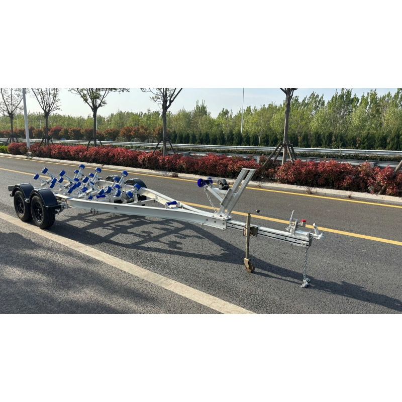 19 FT Aluminum Boat Trailer with Single Axle Wobbly Rollers