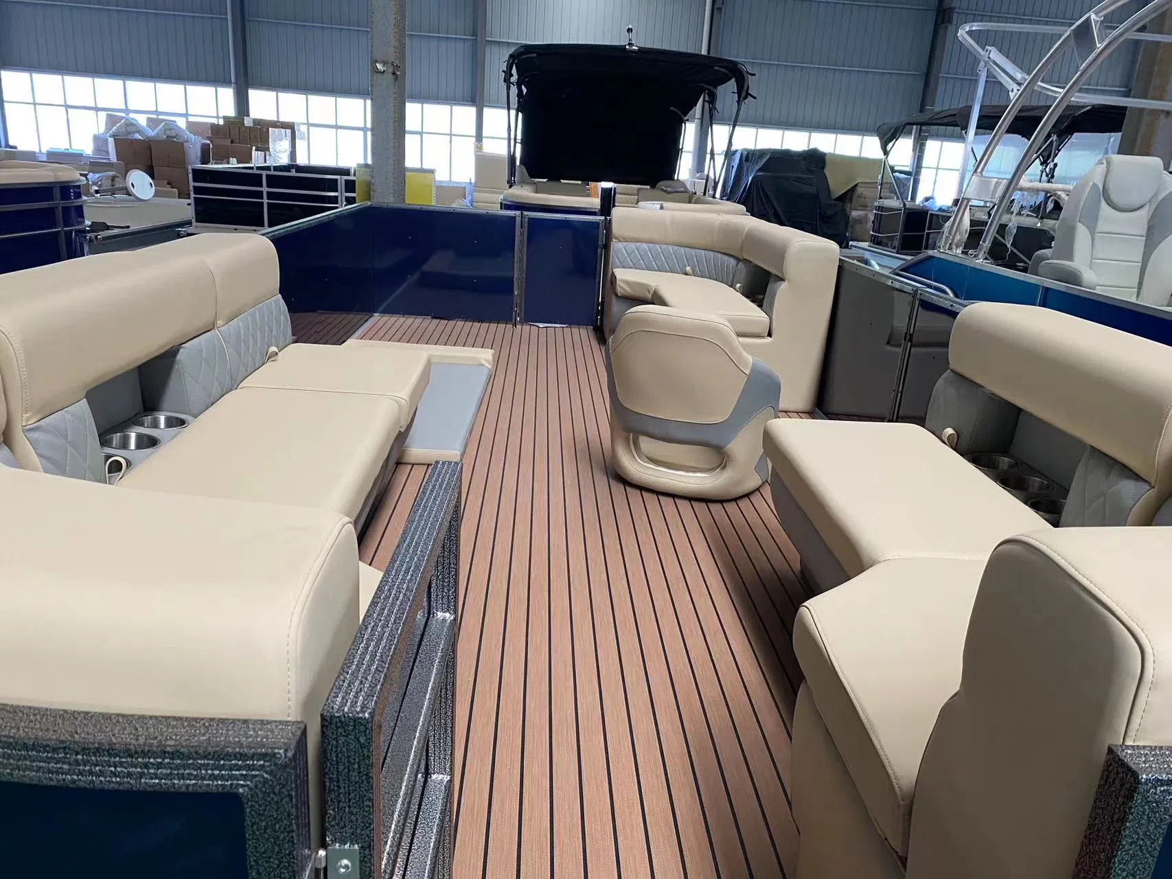 Allsea Cheap 19FT Aluminum Party Luxury Sport Speed Pontoon Boat with Light