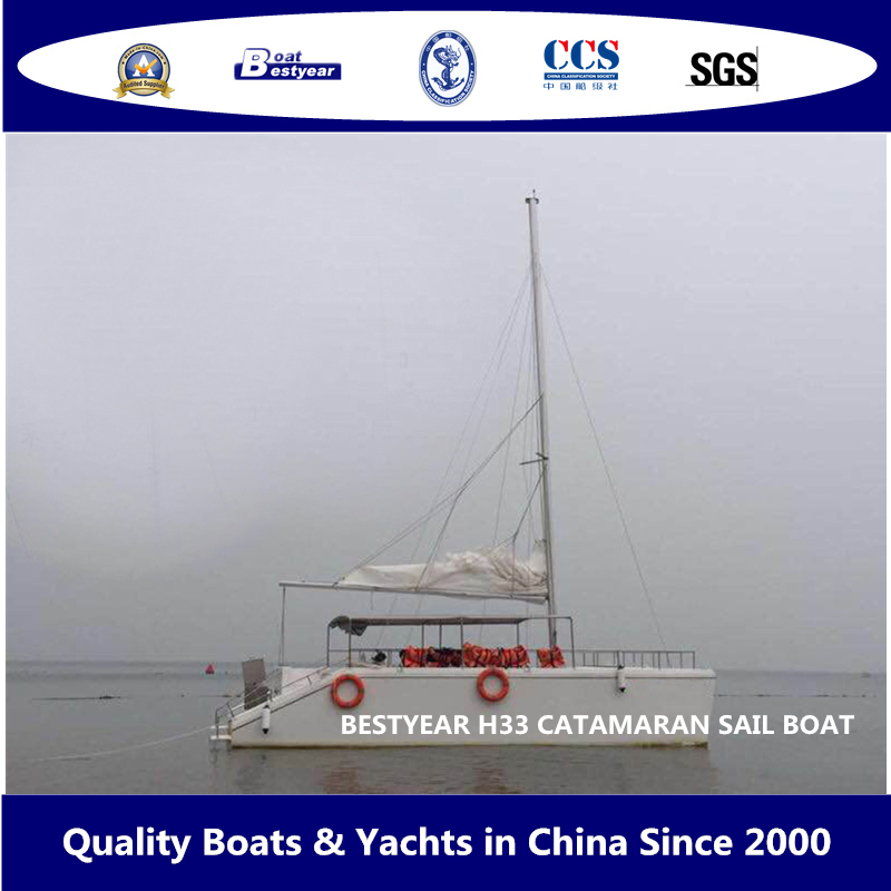 Bestyear 11m 33FT Fiberglass Catamaran Sail Boat H33 Passenger Transportation for 30 People