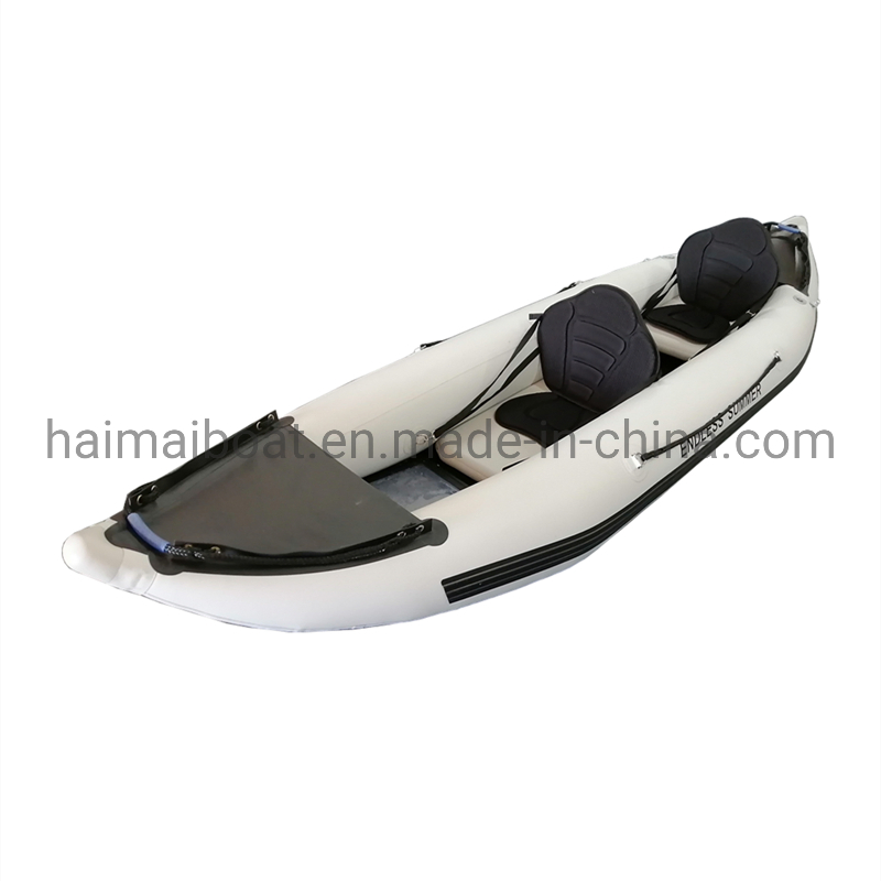 Chinese Sit on Top Fishing Playing Kayak Canoe with PVC Inflatable Pontoons Offshore Waterplay Fishery Canoe Fish Hunting Canoe for 2persons