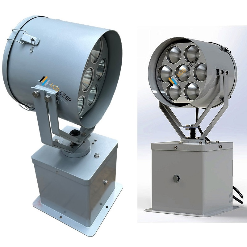 Stainless Steel Marine LED Searchlight with Remote 2deg Focused Beam Remote Control 80W to 350W for Safety Boats Sea Vessels Long Distance 1500-6000m IP67 220V