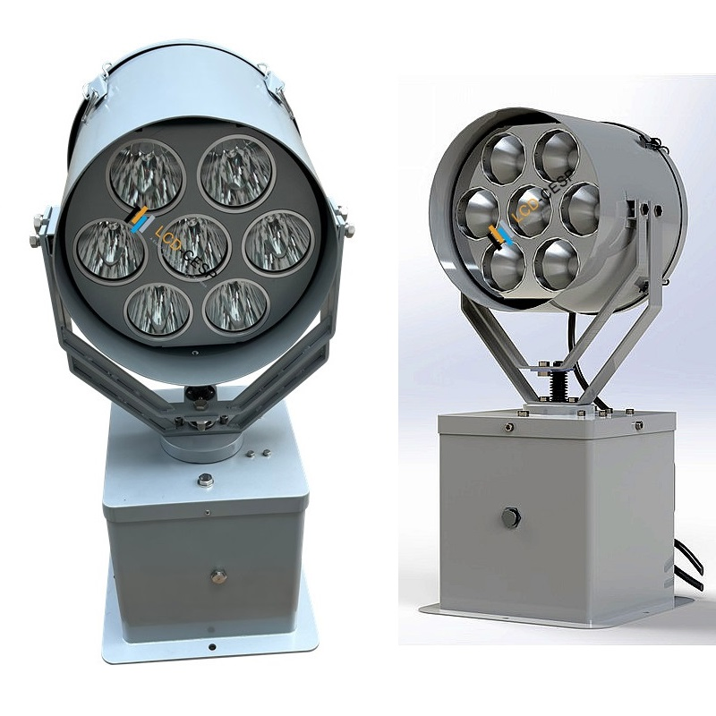 Stainless Steel Marine LED Searchlight with Remote 2deg Focused Beam Remote Control 80W to 350W for Safety Boats Sea Vessels Long Distance 1500-6000m IP67 220V