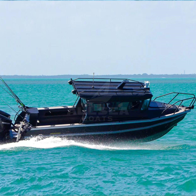 CE Approved 7.5m 24.6FT All-Welded Full Cabin Aluminum/Aluminium Pontoon Speed Fishing Boat