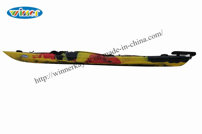 One Person Sit in Plastic Ocean Canoe