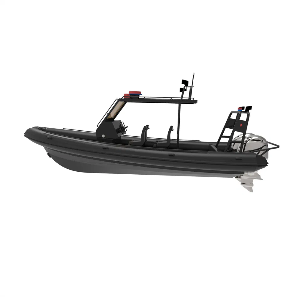 2024 New Products Rhib760 Fiberglass Hull Inflatable Sailing Boat with Outboard Engine