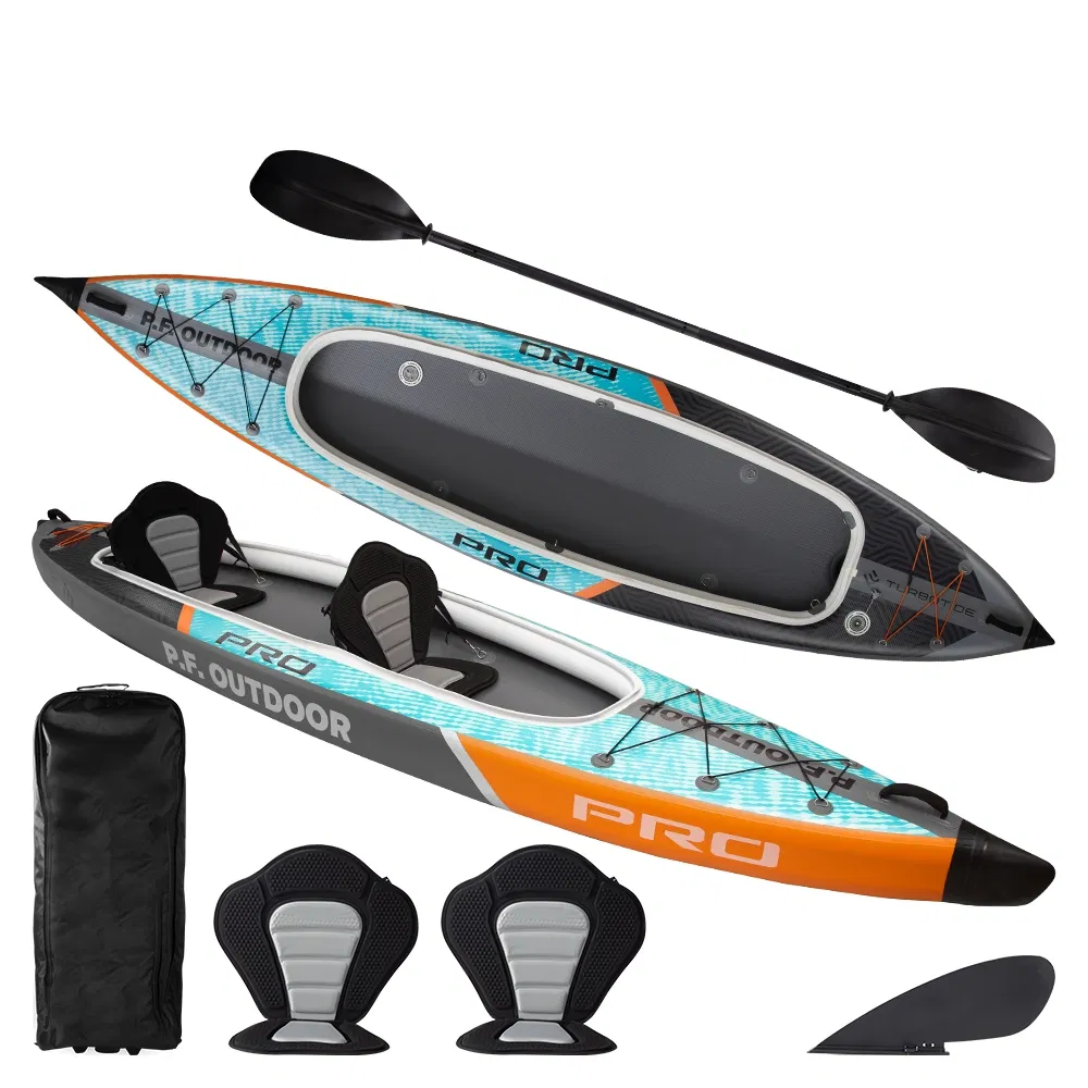 Hight Quality Pedal Kayak Fishing 2 Person 30*90*40cm Inflatable Tandem Fishing Boat Kayak with Seat