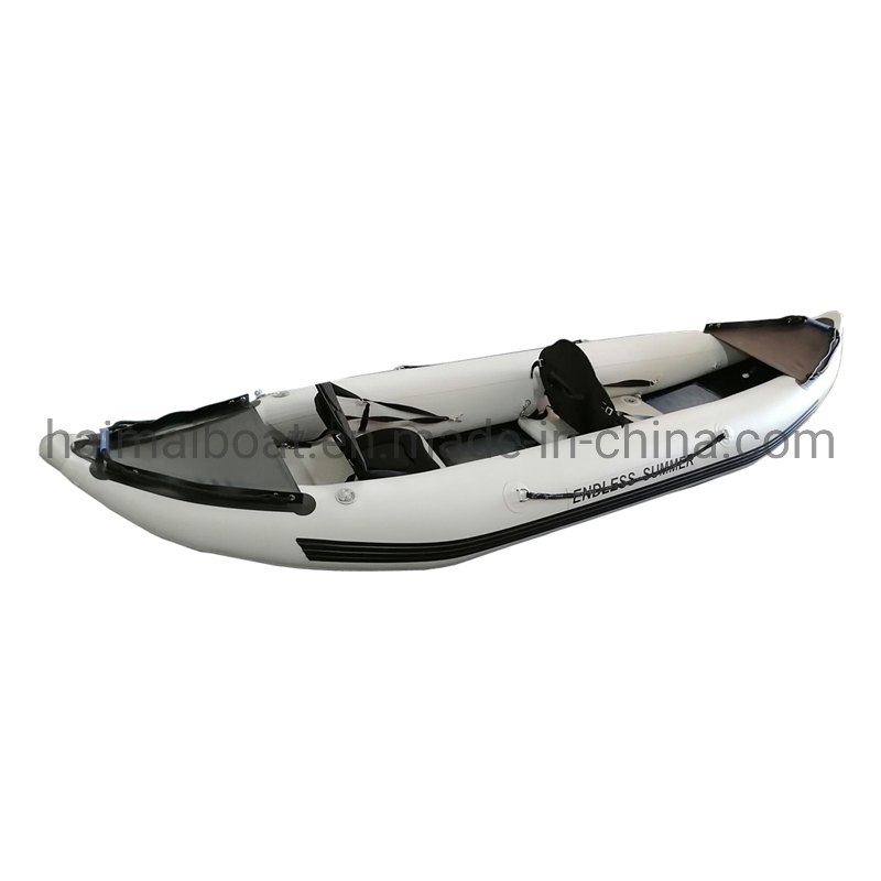 Chinese Sit on Top Fishing Playing Kayak Canoe with PVC Inflatable Pontoons Offshore Waterplay Fishery Canoe Fish Hunting Canoe for 2persons