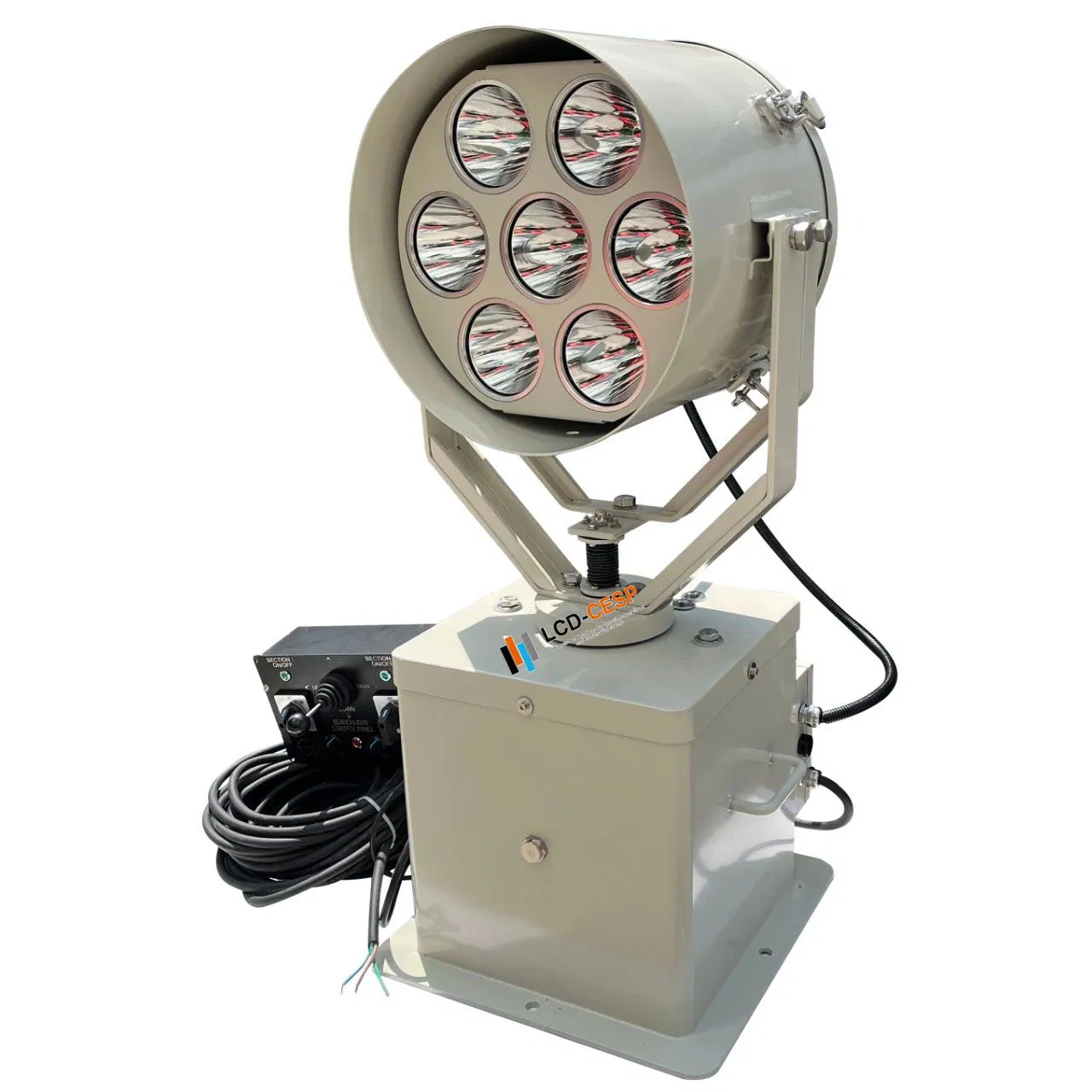 Stainless Steel 80-350W Marine Rotating Tz1 Automatic Live Aboard and Conversion Boat Fish Farm Boat Navy Ship 220V or 24V LED Searchlight 2deg IP66 &IP67/IP69K