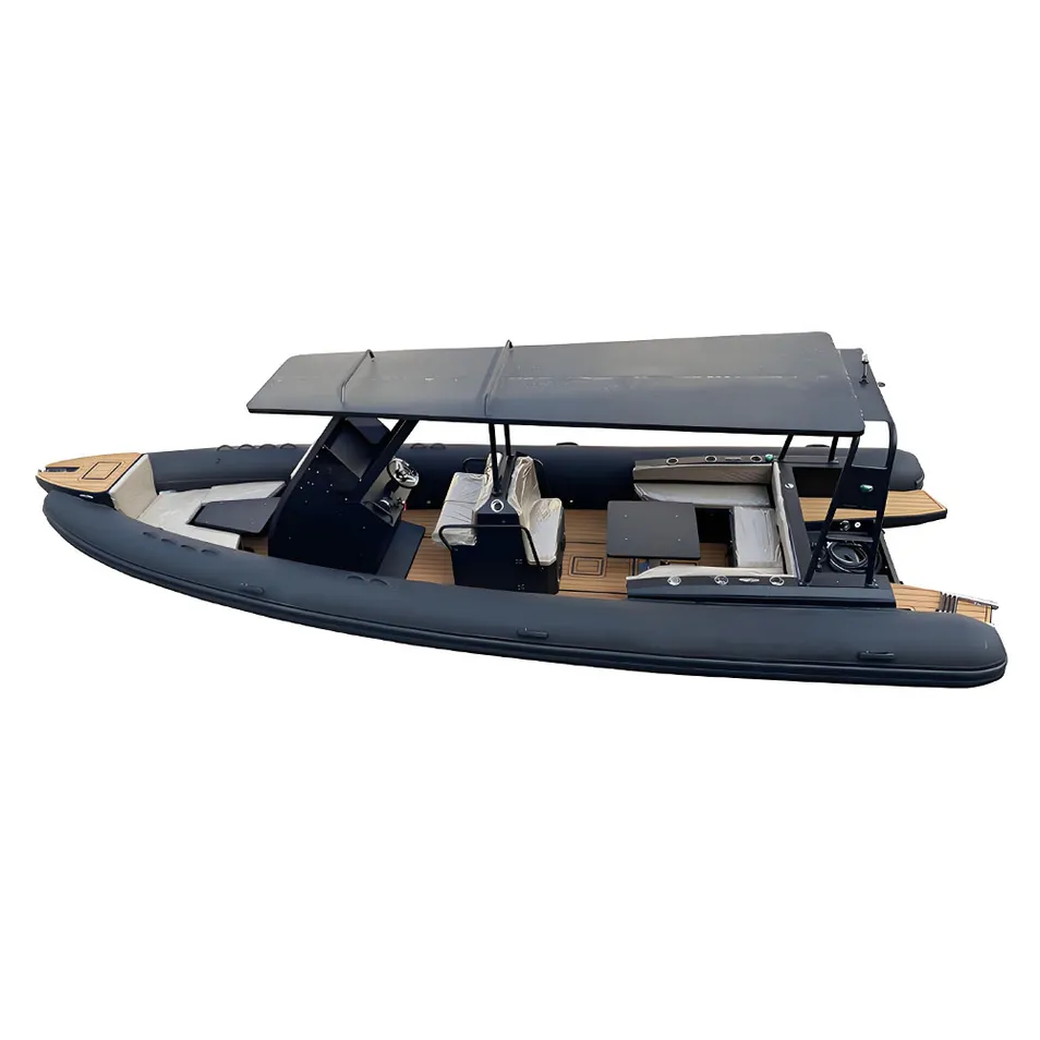 Fishing Rib Boat Aerial View