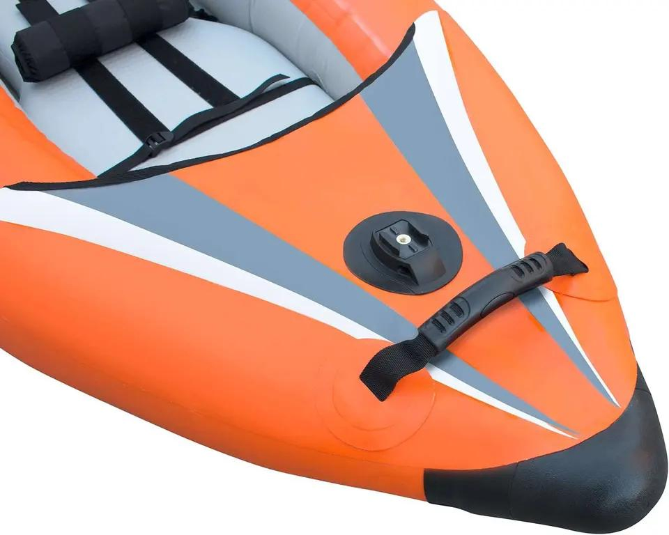 Inflatable Canoe for Single Person Thickened Orange Outdoor Water Rafting Challenger