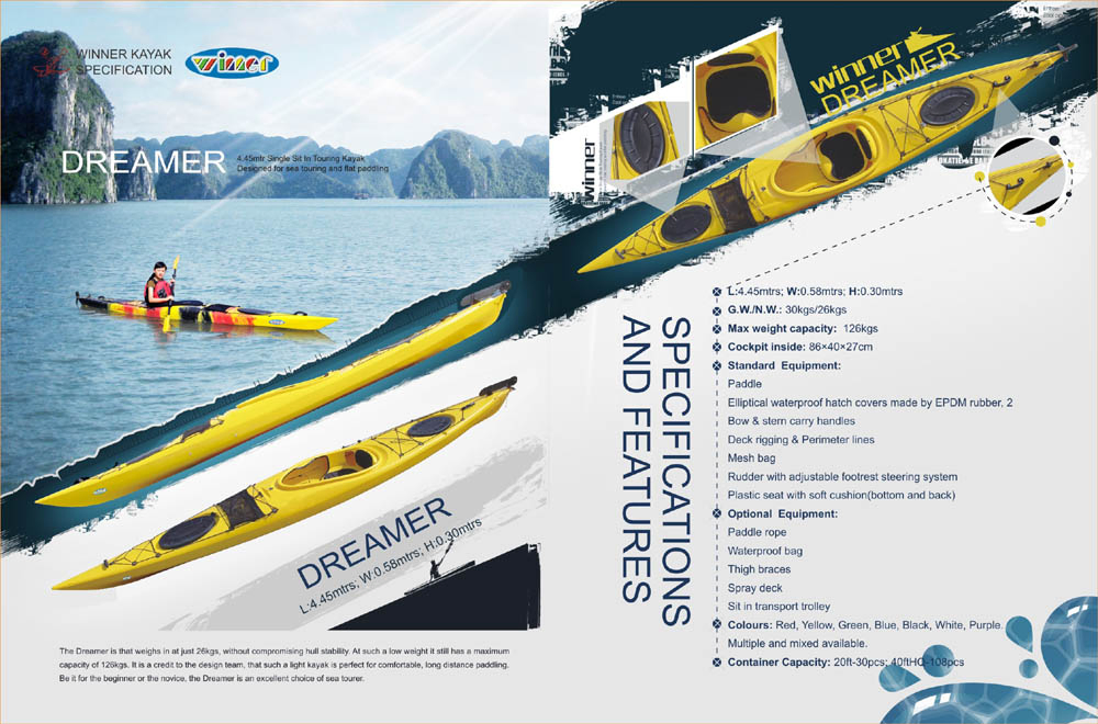 One Person Sit in Plastic Ocean Canoe