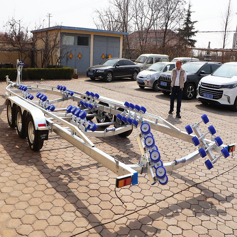10m FRP980dr Triple Axle Boat Trailer for Rubber Boat Rib Boat Sailboat Trailer Catamaran Trailer Bass Boat Trailer