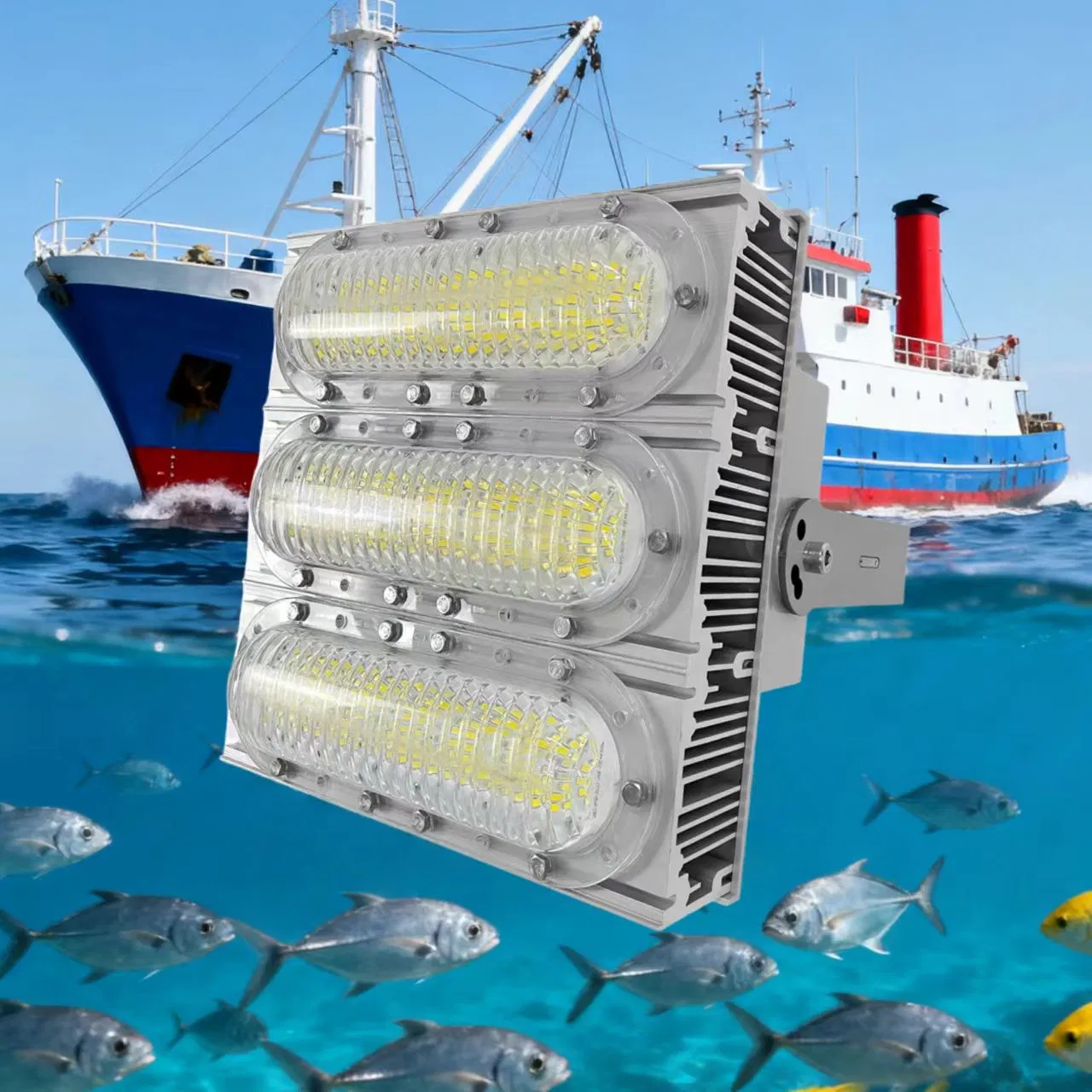 1000W Green LED Fishing Light Boat Submersible Squid Tuna Deep Sea Attracting Lamp